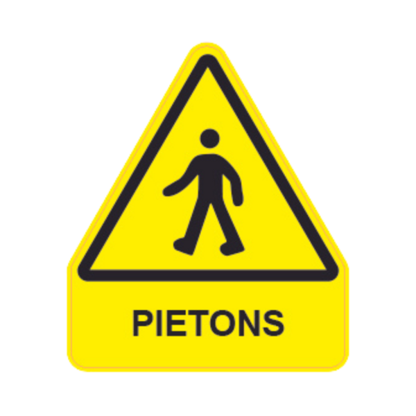 Panneau Triangle DIBOND Danger Texte "Piétons" TRI-DIB168-TX